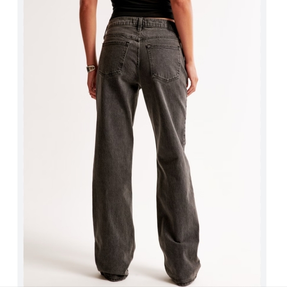 Abercrombie & Fitch The 90s Baggy Low Rise Jeans In Dark Grey/black Size 29/8 L - Picture 3 of 9